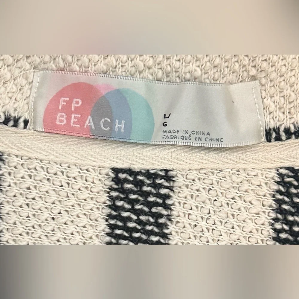 Free People Beach Women’s Myles Stripe Cardigan Navy and White Size Large